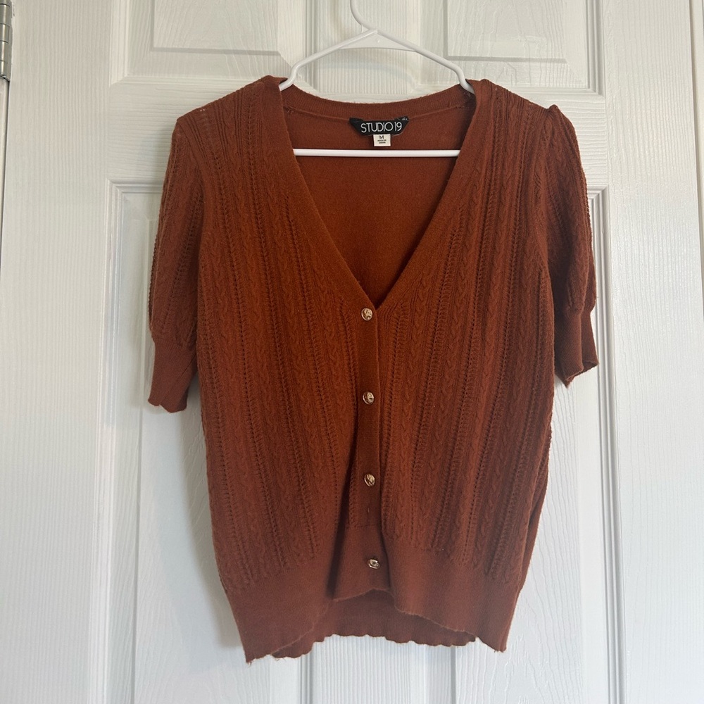 Studio19 Women's Cardigan in Rich Rust
